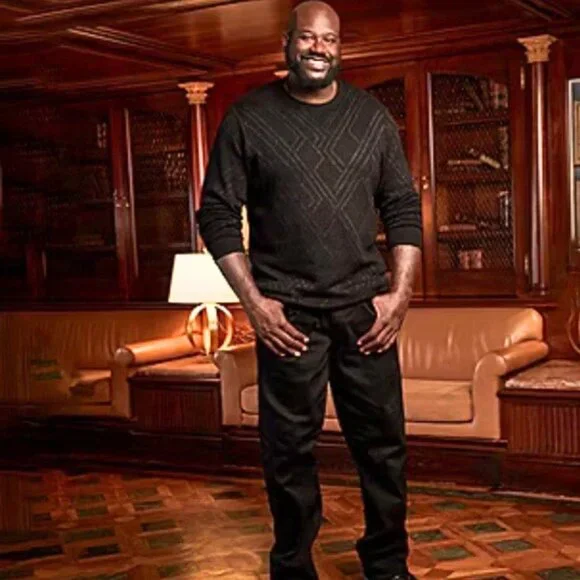 Shaquille O’Neal XLG Metallic Knit Sweater Black Gunmetal NWT 2XLT Holiday Shirt - Picture 1 of 5